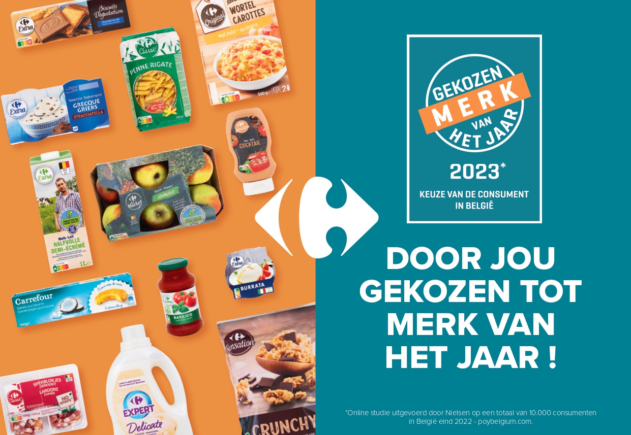 Carrefour winnaar “Gekozen merk van het jaar 2023”. Een consumtenpanel
